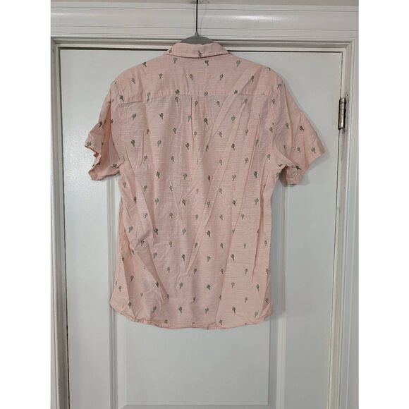 Marine Layer Ward Short Sleeve Button Down men's medium pink cactus beachy - Picture 9 of 9